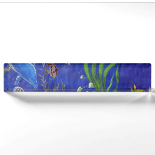 Dolphins and fish nameplate