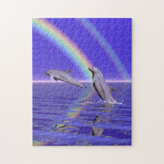 Dolphins and Rainbow Jigsaw Puzzle