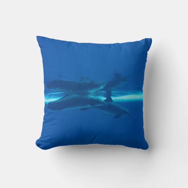 Dolphins and reflections  cushion (Front)