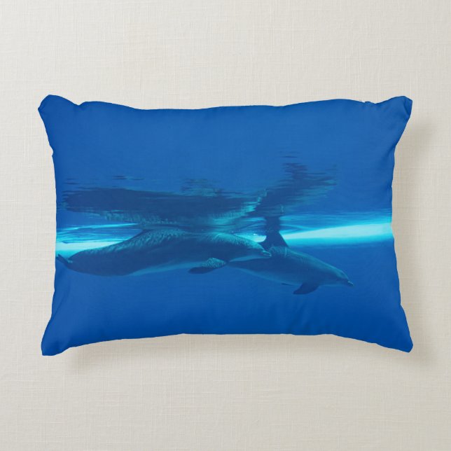 Dolphins and reflections decorative cushion (Front)