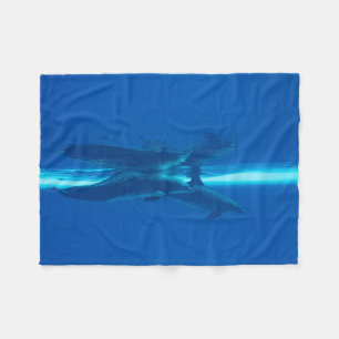 Dolphins and reflections fleece blanket