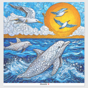 Dolphins and seagulls