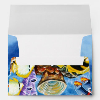 Dolphins and Tropical Fish Art Envelope