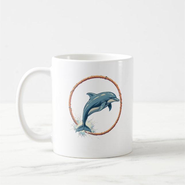 Dolphin's Aqua Stunts Coffee Mug (Left)
