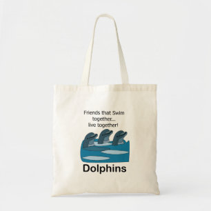 Dolphins Aquatic Animal Friendship Tote Bag
