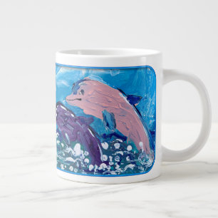 Dolphins "Art by Kids" Large Coffee Mug