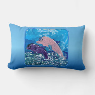 Dolphins "Art by Kids" Lumbar Cushion
