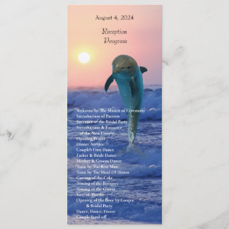Dolphins at sunrise beach wedding program