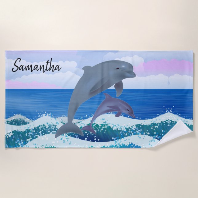 Dolphins Beach Towel (Front)