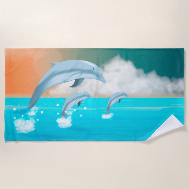 Dolphins Beach Towel (Front)