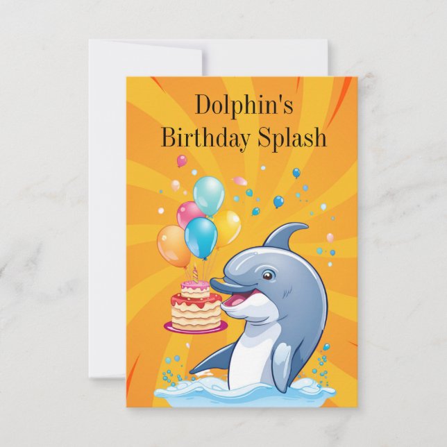 Dolphin's Birthday Splash Card (Front)