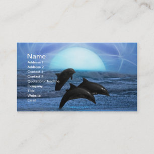 Dolphins by moonlight business card
