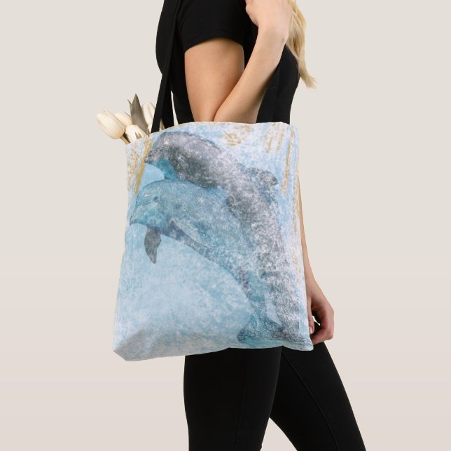 Dolphins Coastal Living | Tote Bag (Close Up)