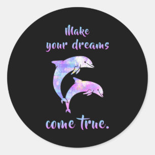 Dolphins Dolphin Animal Sea Ocean Water Funny Gift Classic Round Sticker