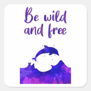 Dolphins Dolphin Ocean Sea Animal Fish Funny Gift Square Sticker