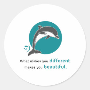 Dolphins Dolphin Ocean Sea Fish Animal Gift Idea Classic Round Sticker