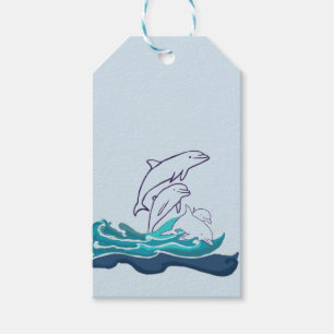 Dolphins Drawing Custom Gift Tag