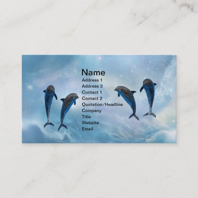 Dolphins fantasy business card (Front)