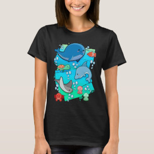 Dolphins Fishes Sea Creatures Aquatic Ocean T-Shirt