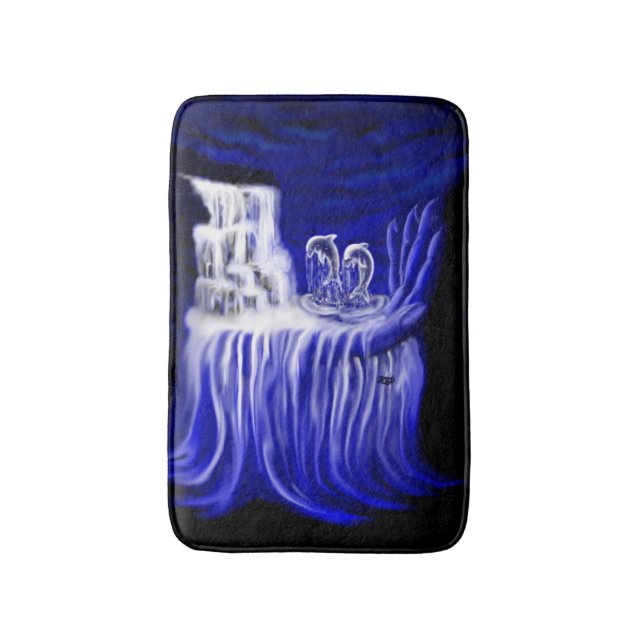 Dolphins , Hand of Times Bath Mat (Front Vertical)