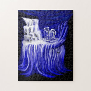 Dolphins , Hand of Timese Jigsaw Puzzle