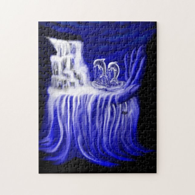 Dolphins , Hand of Timese Jigsaw Puzzle (Vertical)