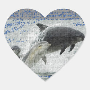 Dolphins Heart Sticker