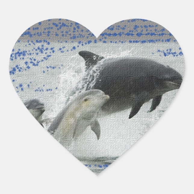 Dolphins Heart Sticker (Front)