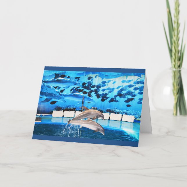 Dolphins in motion holiday card (Front)