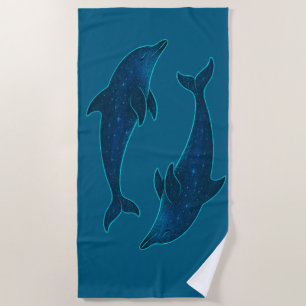Dolphins in the Deep Blue Sea Beach Towel
