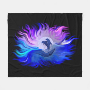 Dolphins in the Moonlight Fleece Blanket