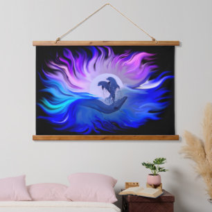 Dolphins in the Moonlight Hanging Tapestry