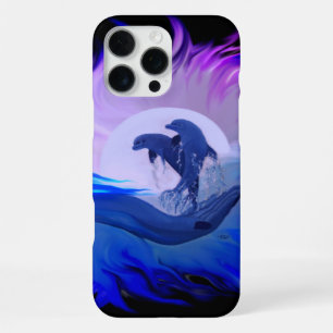 Dolphins in the Moonlight iPhone 16 Pro Max Case