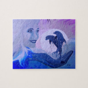 Dolphins in the moonlight jigsaw puzzle