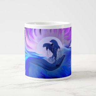 Dolphins in the Moonlight Large Coffee Mug