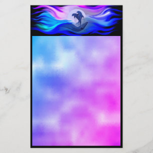 Dolphins in the Moonlight Stationery