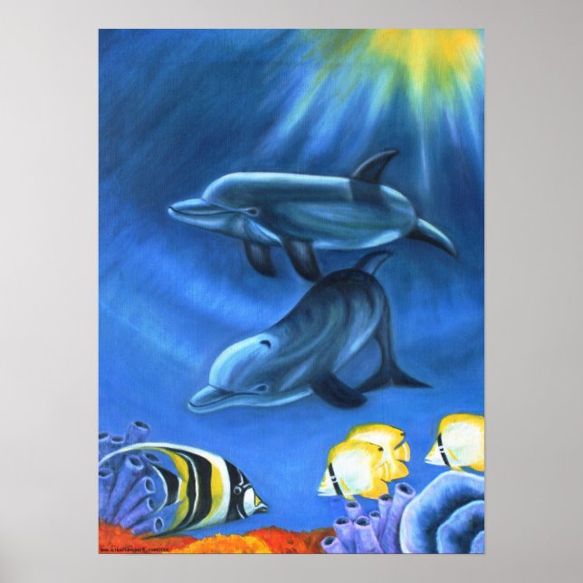 Dolphins In the Ocean II Poster (Front)