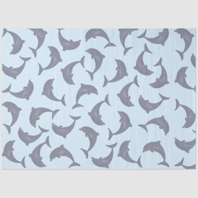 Dolphins in the Sea Pattern Tissue Paper (Front)