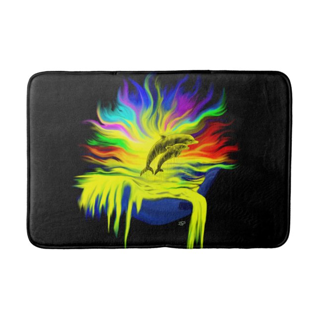 Dolphins in the Sunshine with Hand Bath Mat (Front)