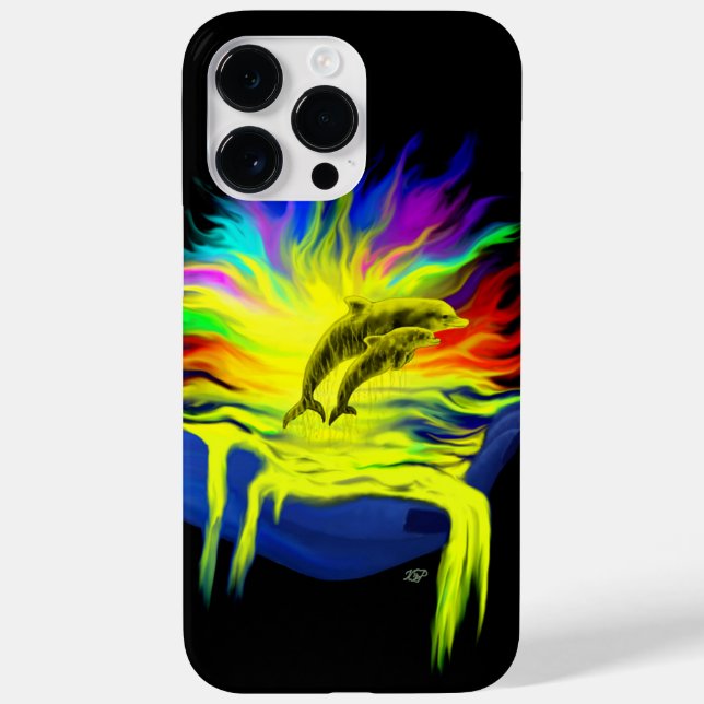 Dolphins in the Sunshine with Hand Case-Mate iPhone Case (Back)