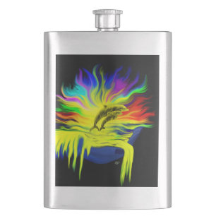 Dolphins in the Sunshine with Hand Hip Flask
