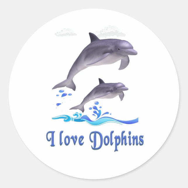Dolphins items classic round sticker (Front)