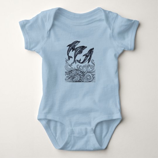 Dolphins Jumping Baby Bodysuit