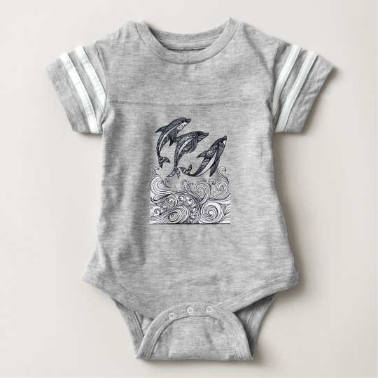 Dolphins Jumping Baby Bodysuit