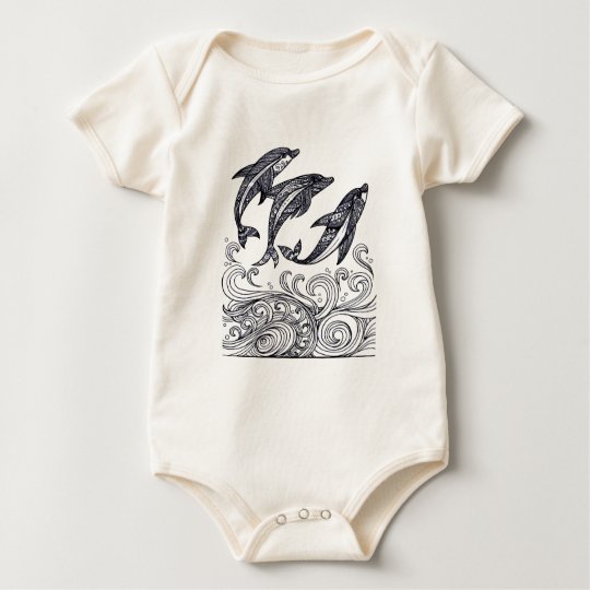 Dolphins Jumping Baby Bodysuit