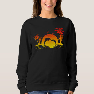 Dolphins Jumping Beach Sunset Island Sweatshirt