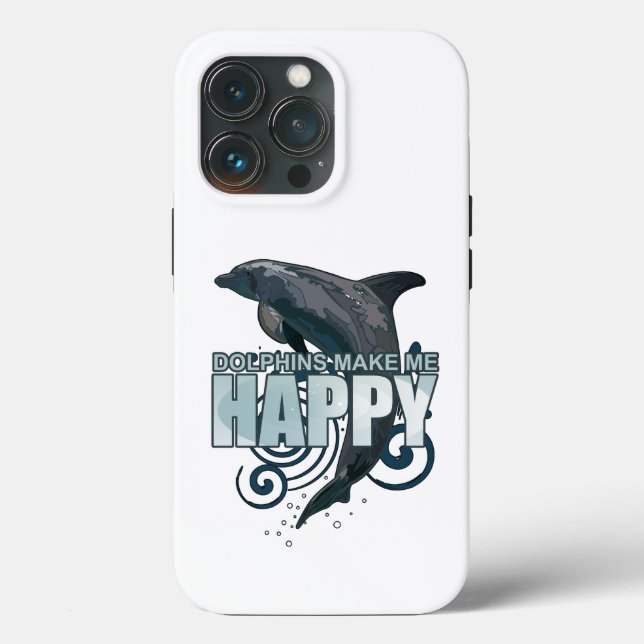 Dolphins Make Me Happy Case-Mate iPhone Case (Back)