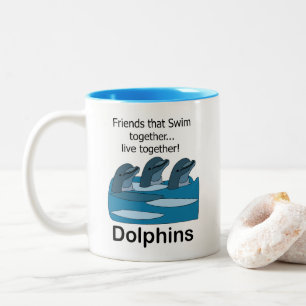 Dolphins Marine Mammal Friendship  Two-Tone Coffee Mug