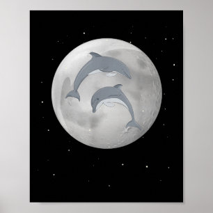 Dolphins, Moon Star Dolphins, Environmental Protec Poster