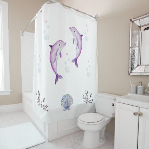 Dolphins, Ocean, Sea Shell, Shower Curtain